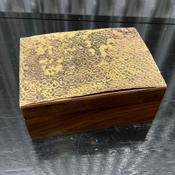 Pottery Barn Accents Pottery Barn Metal Sheet Embellished Wooden